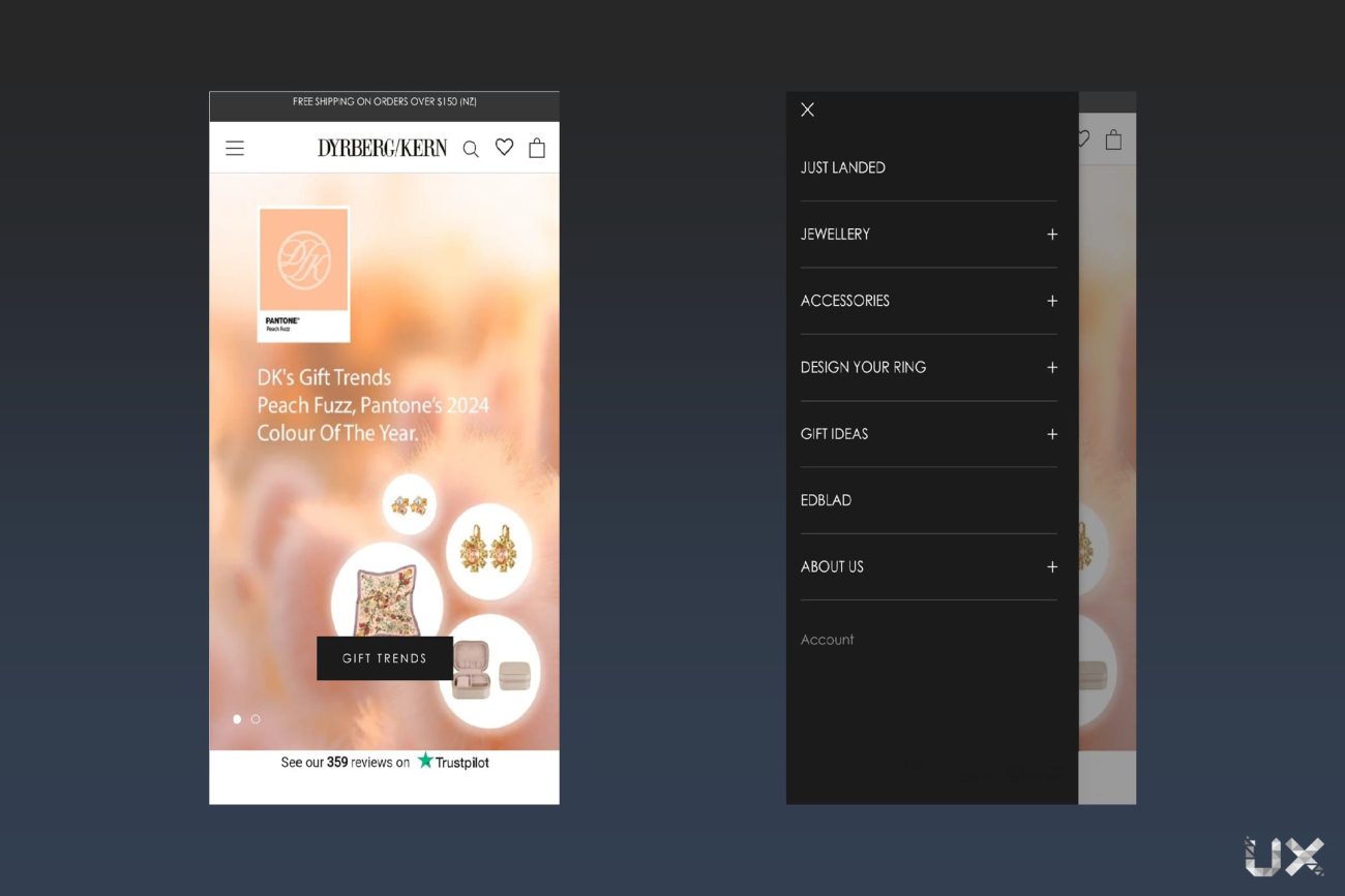 Dyrbergkern Website - Mobile View