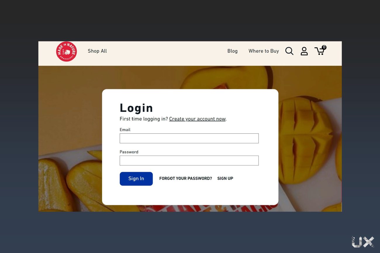 Madeinnature - Login