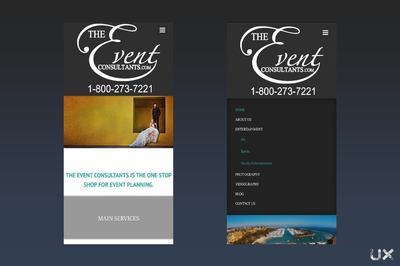 The Event Consultants - Mobile View